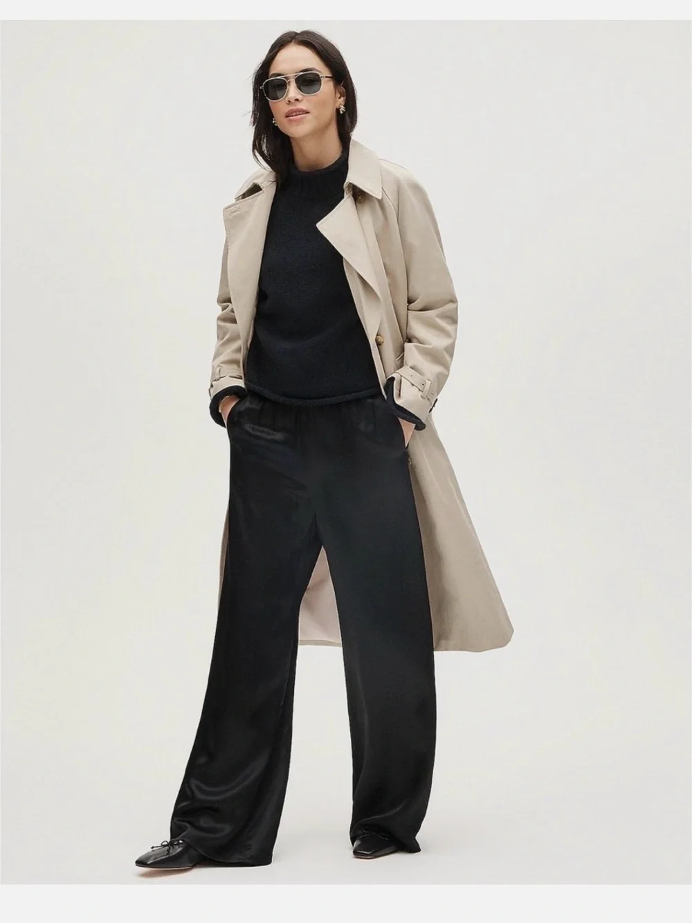 J.Crew Cosmo Pant in Luster Charmeuse in Black